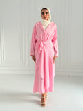 Extension Long Shirt Dress In Pink