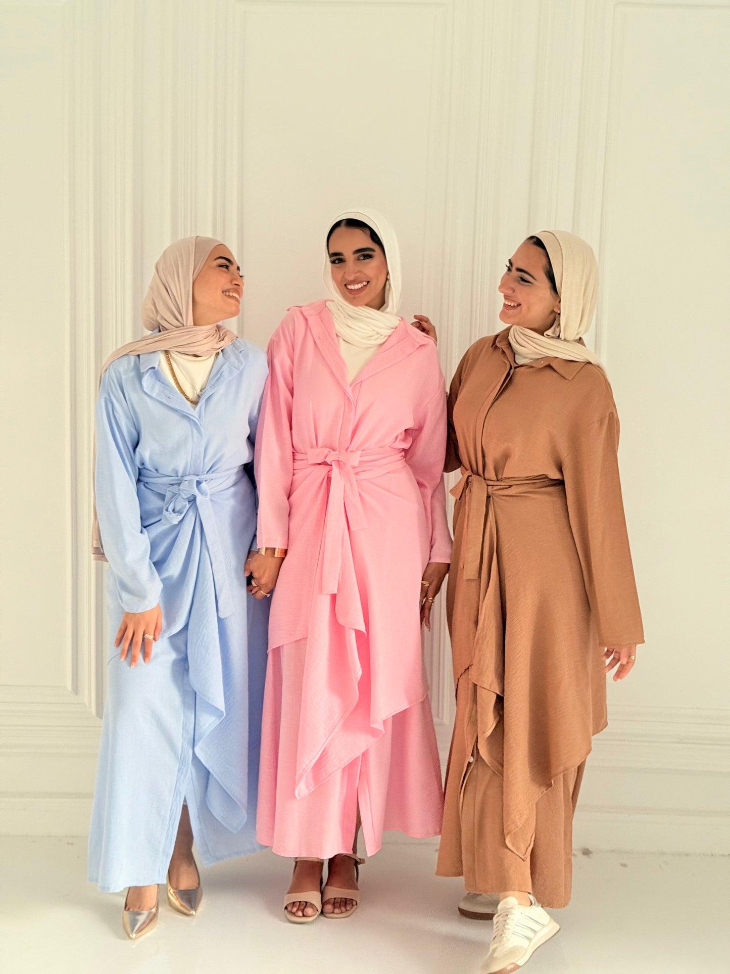 Extension Long Shirt Dress In Sky-Blue