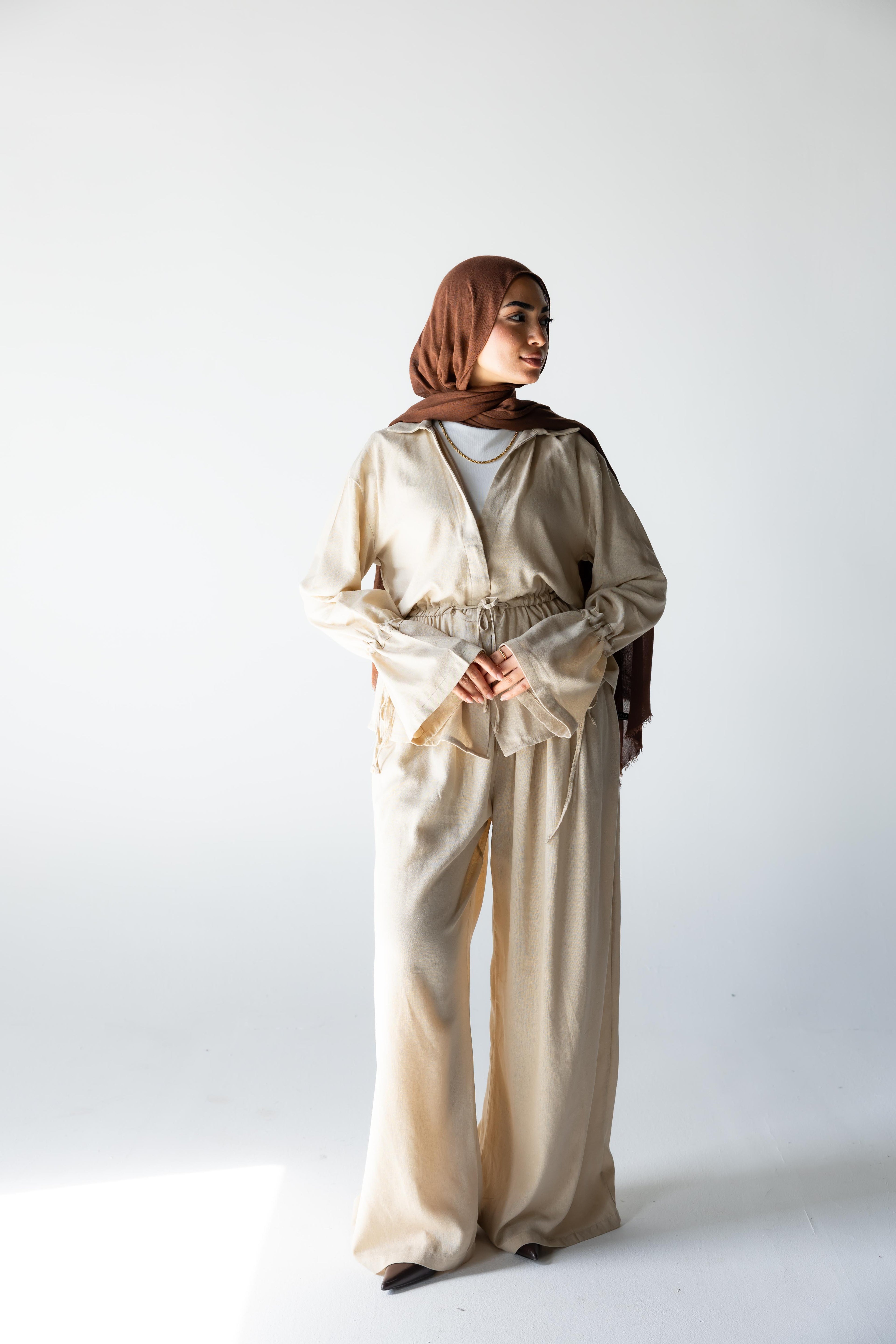 Tie-Up Set — Beige