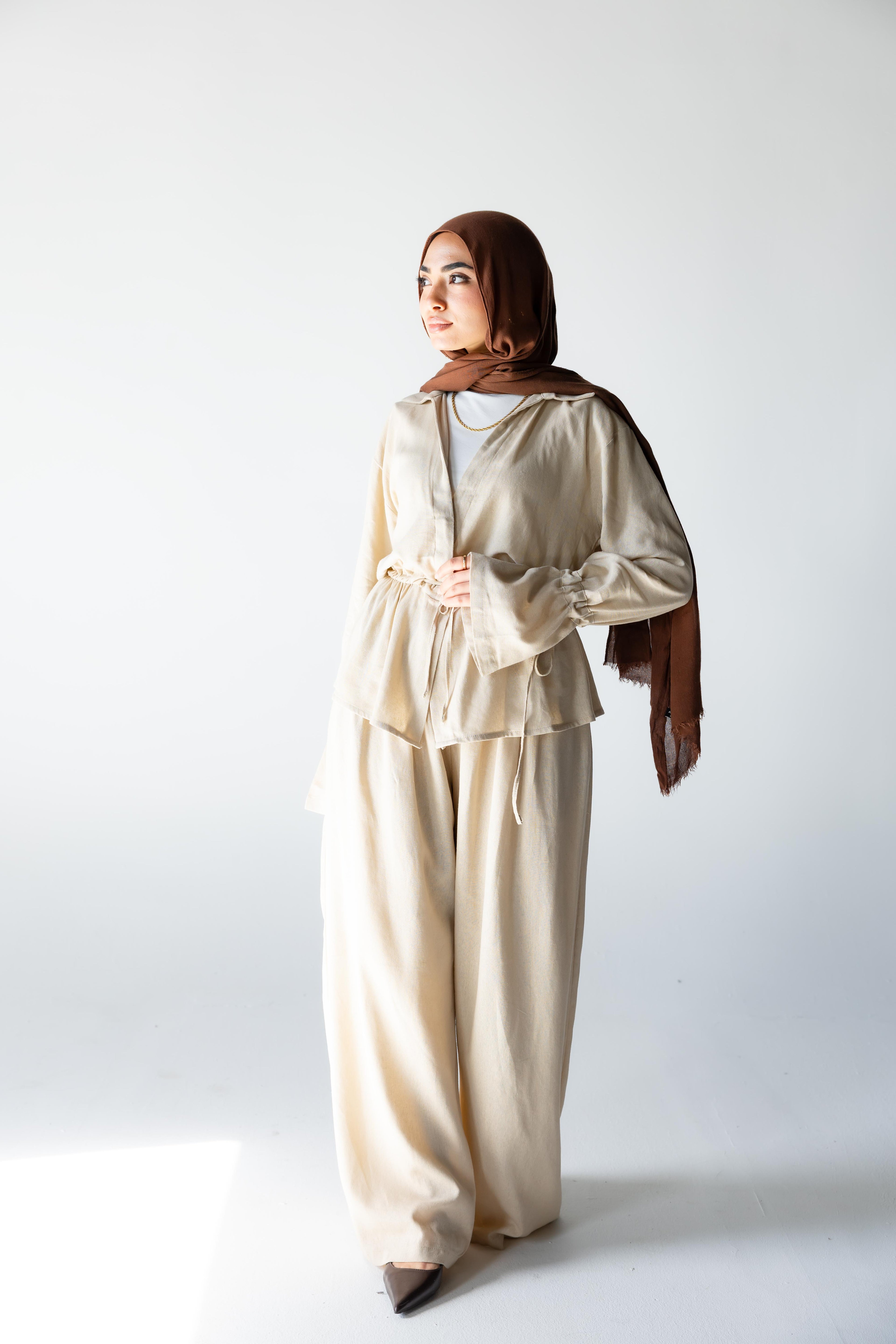 Tie-Up Set — Beige