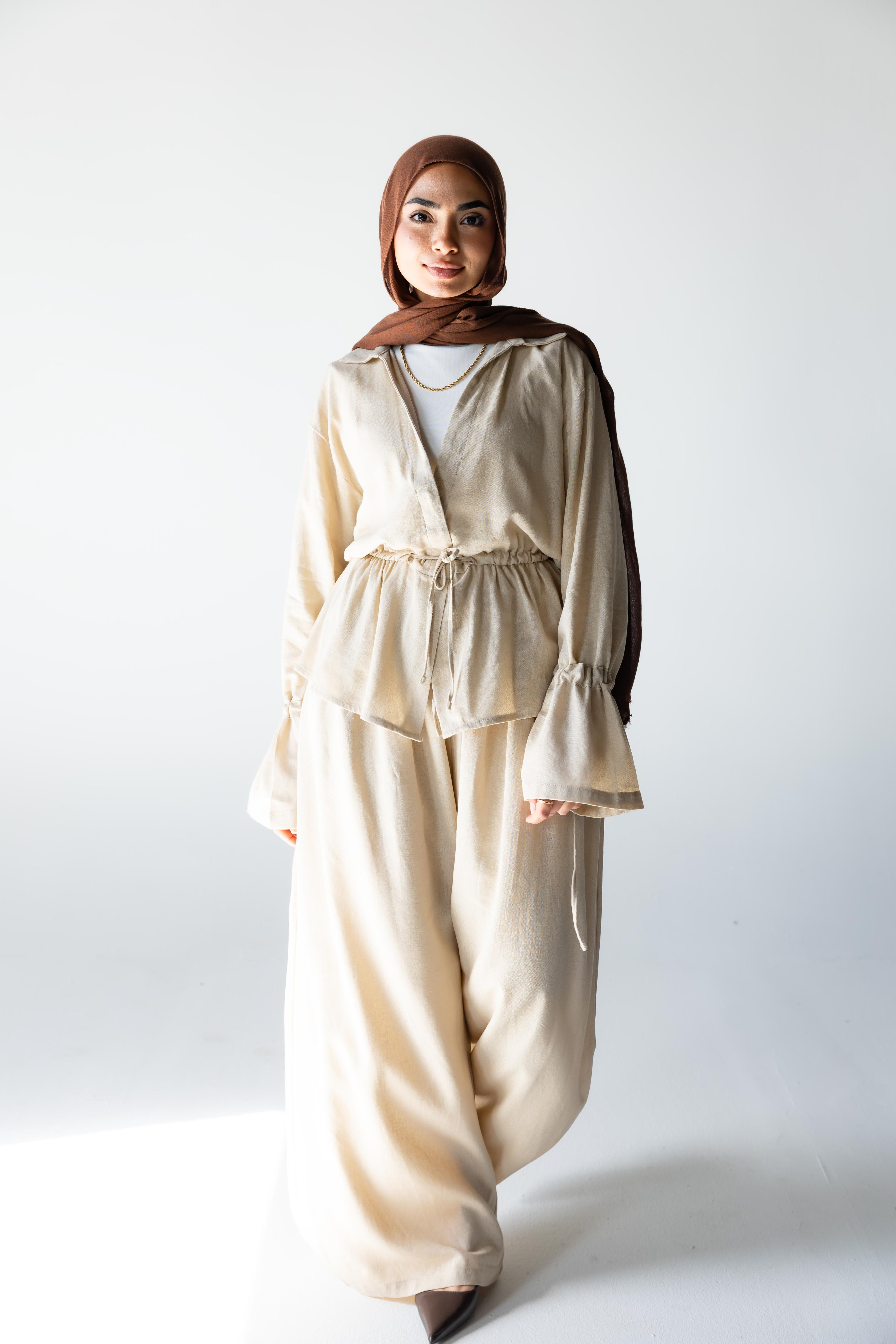 Tie-Up Set — Beige