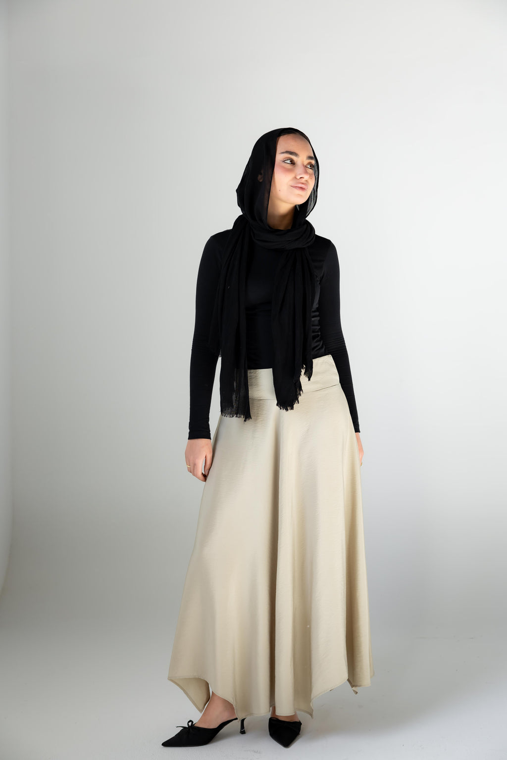 Petal Flow Skirt — Greige