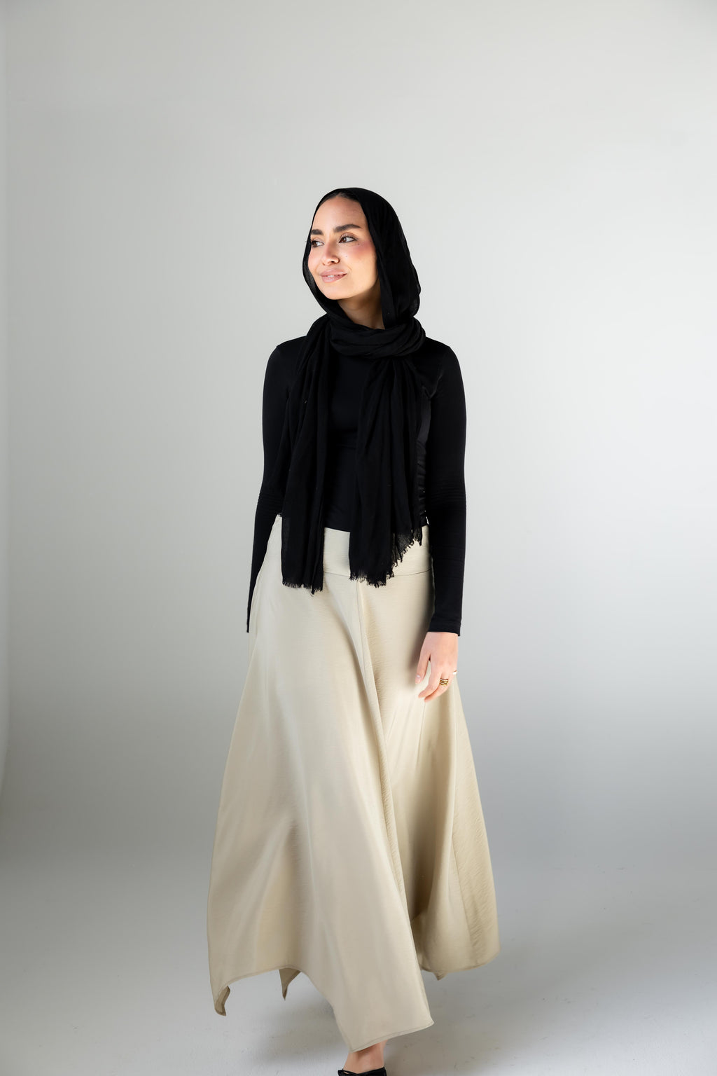 Petal Flow Skirt — Greige