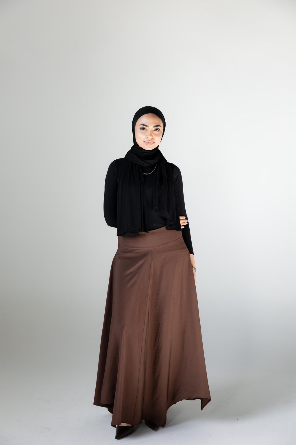 Petal Flow Skirt — Brown