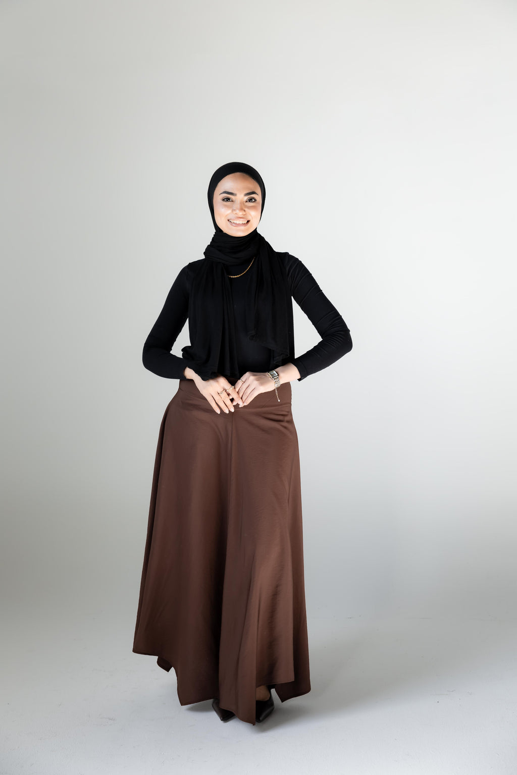 Petal Flow Skirt — Brown