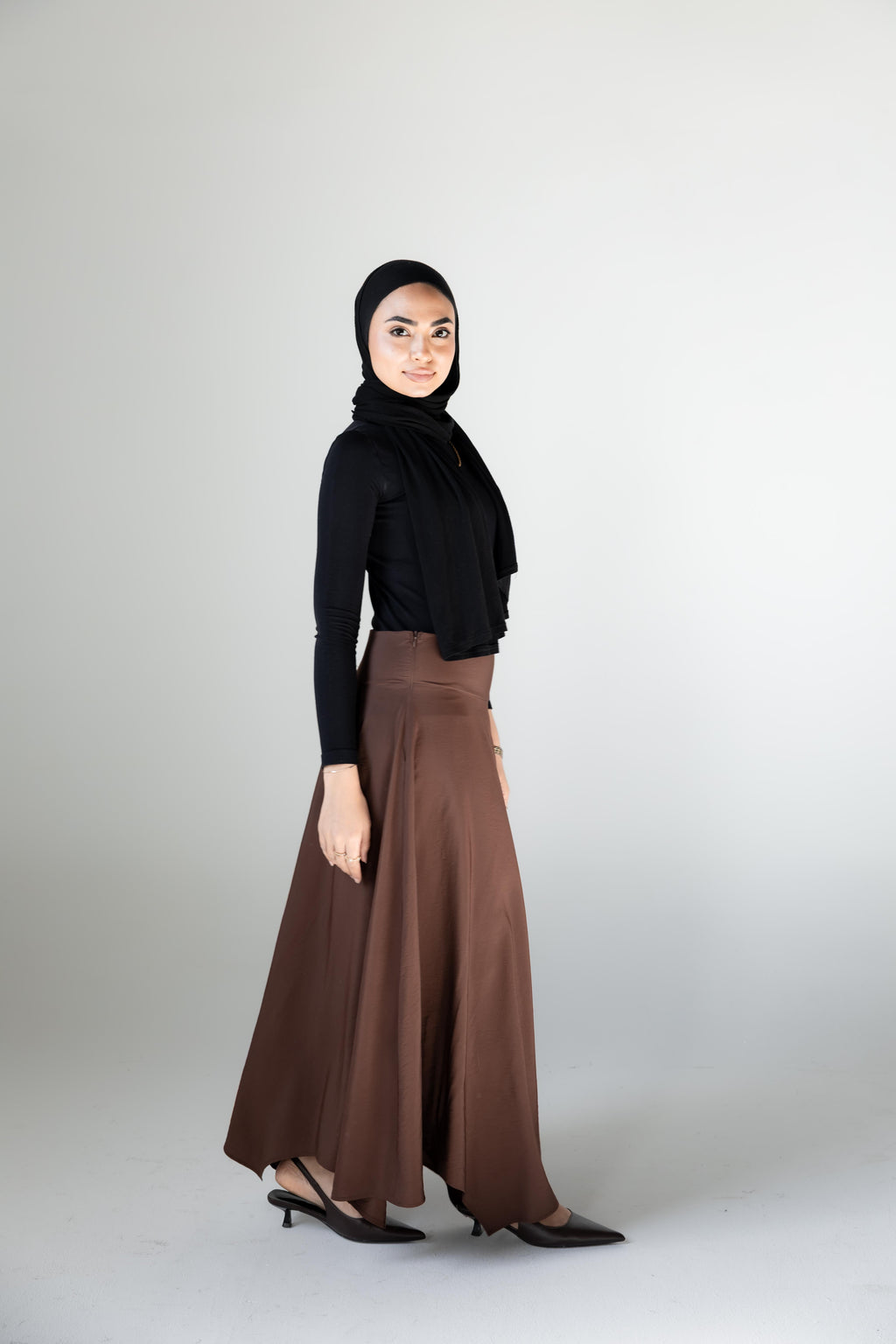 Petal Flow Skirt — Brown