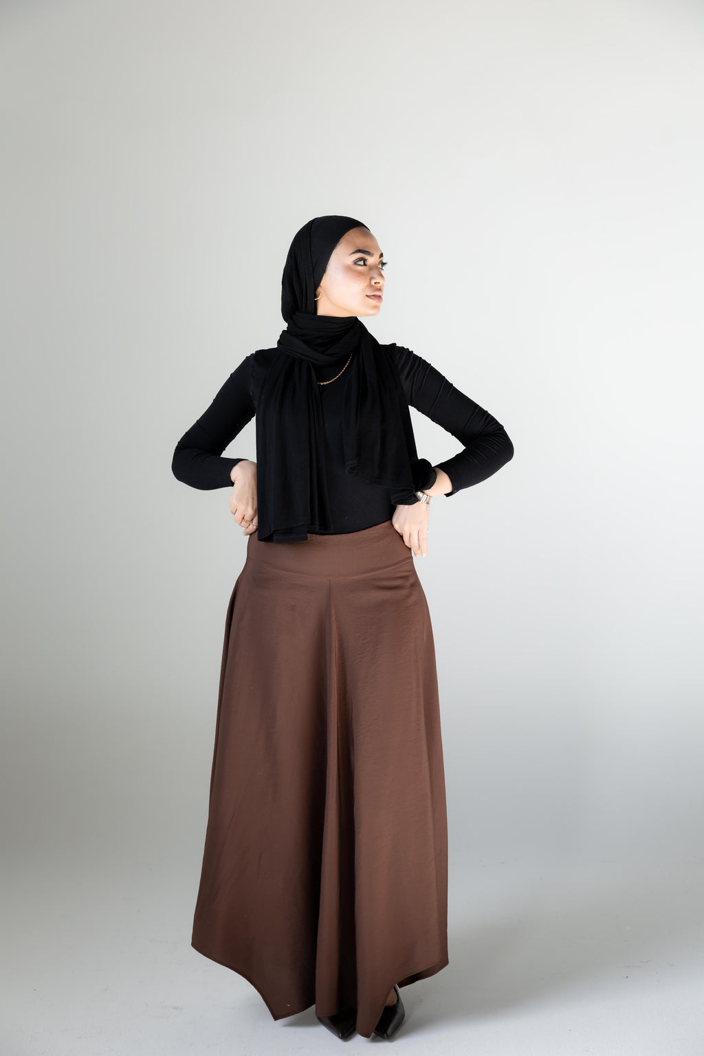 Petal Flow Skirt — Brown