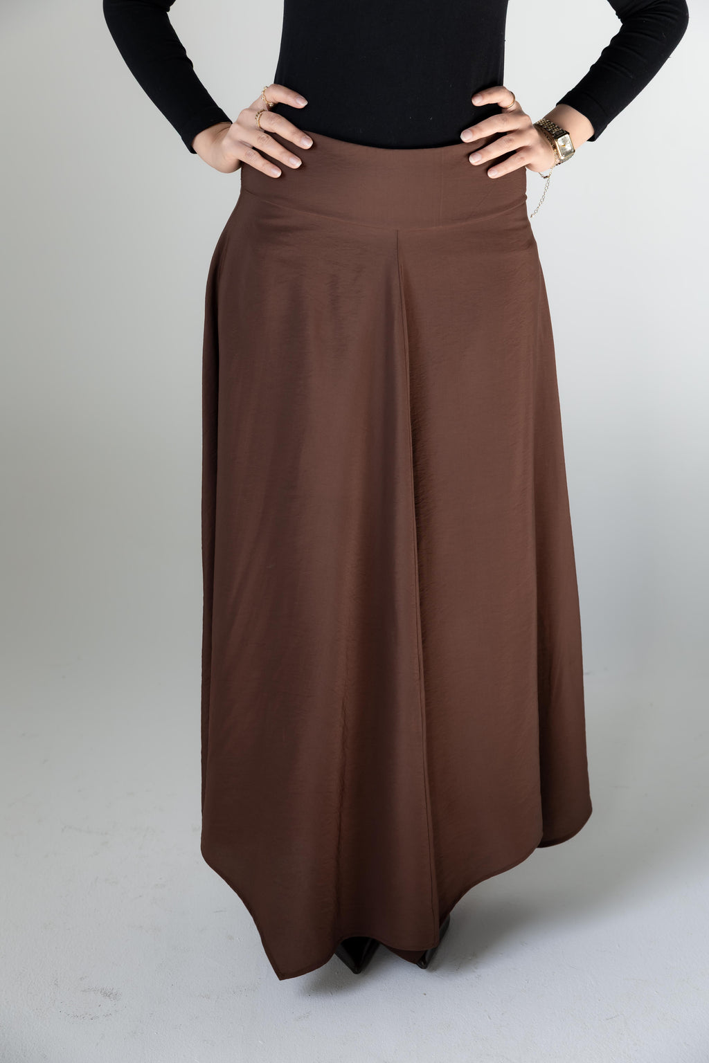 Petal Flow Skirt — Brown
