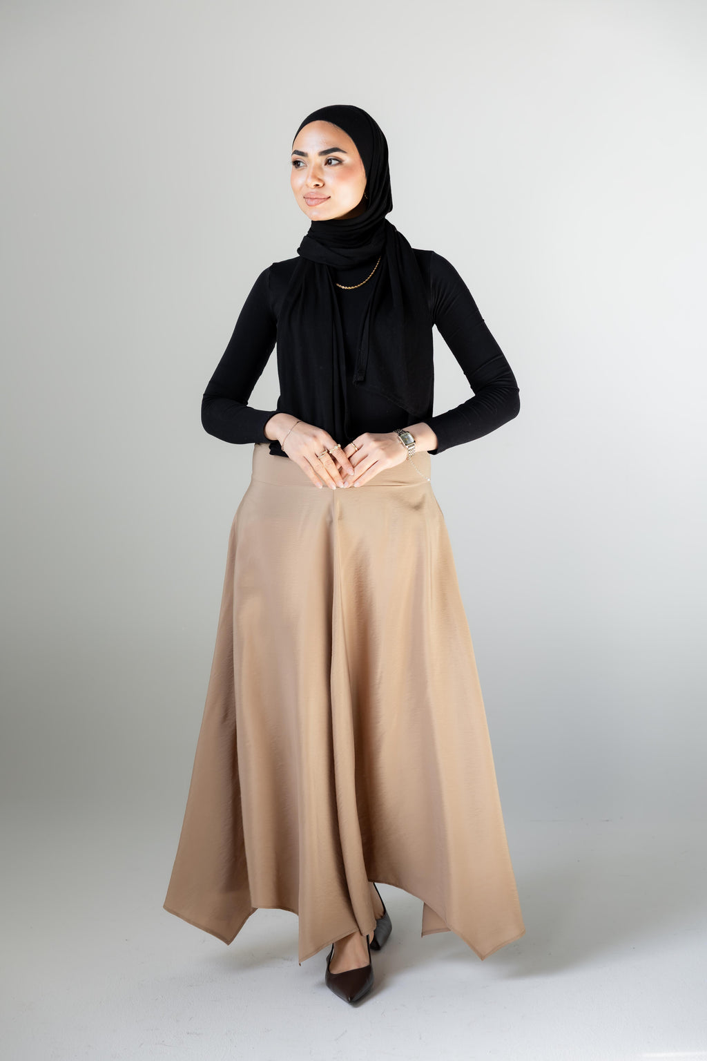 Petal Flow Skirt — Beige