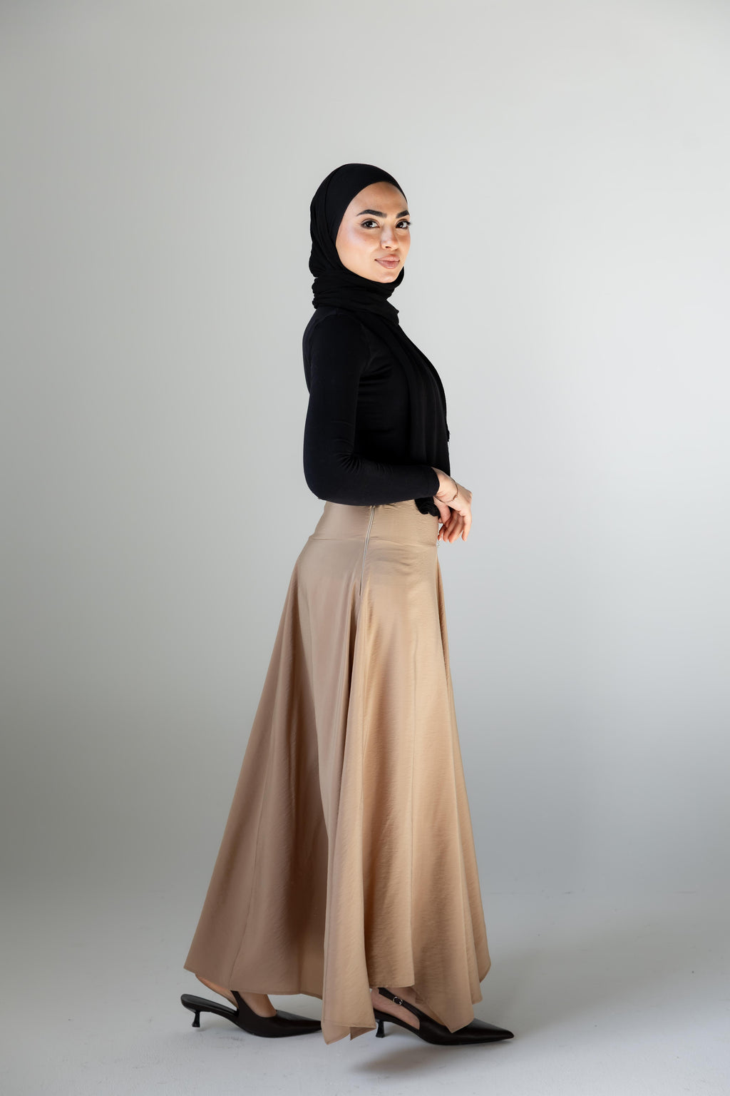 Petal Flow Skirt — Beige