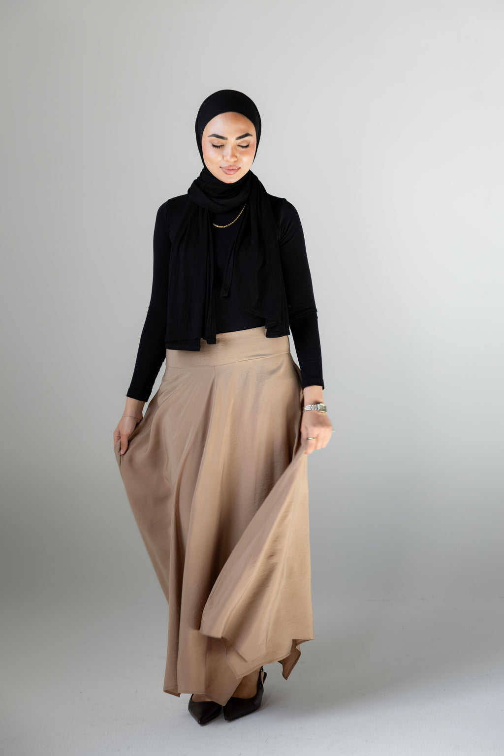 Petal Flow Skirt — Beige