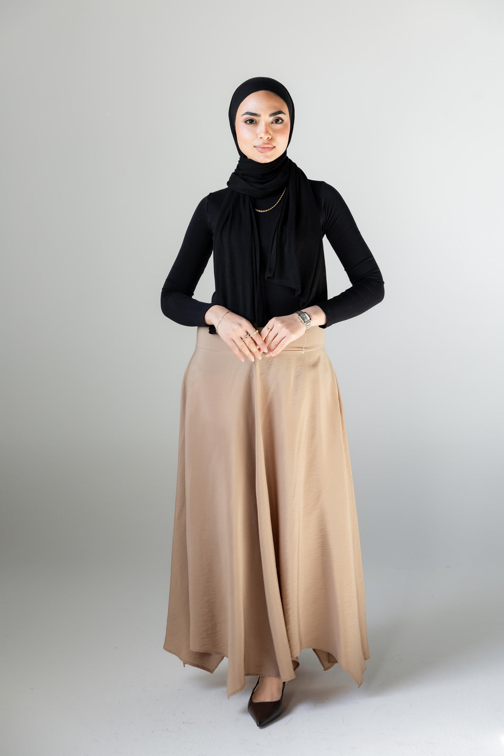 Petal Flow Skirt — Beige