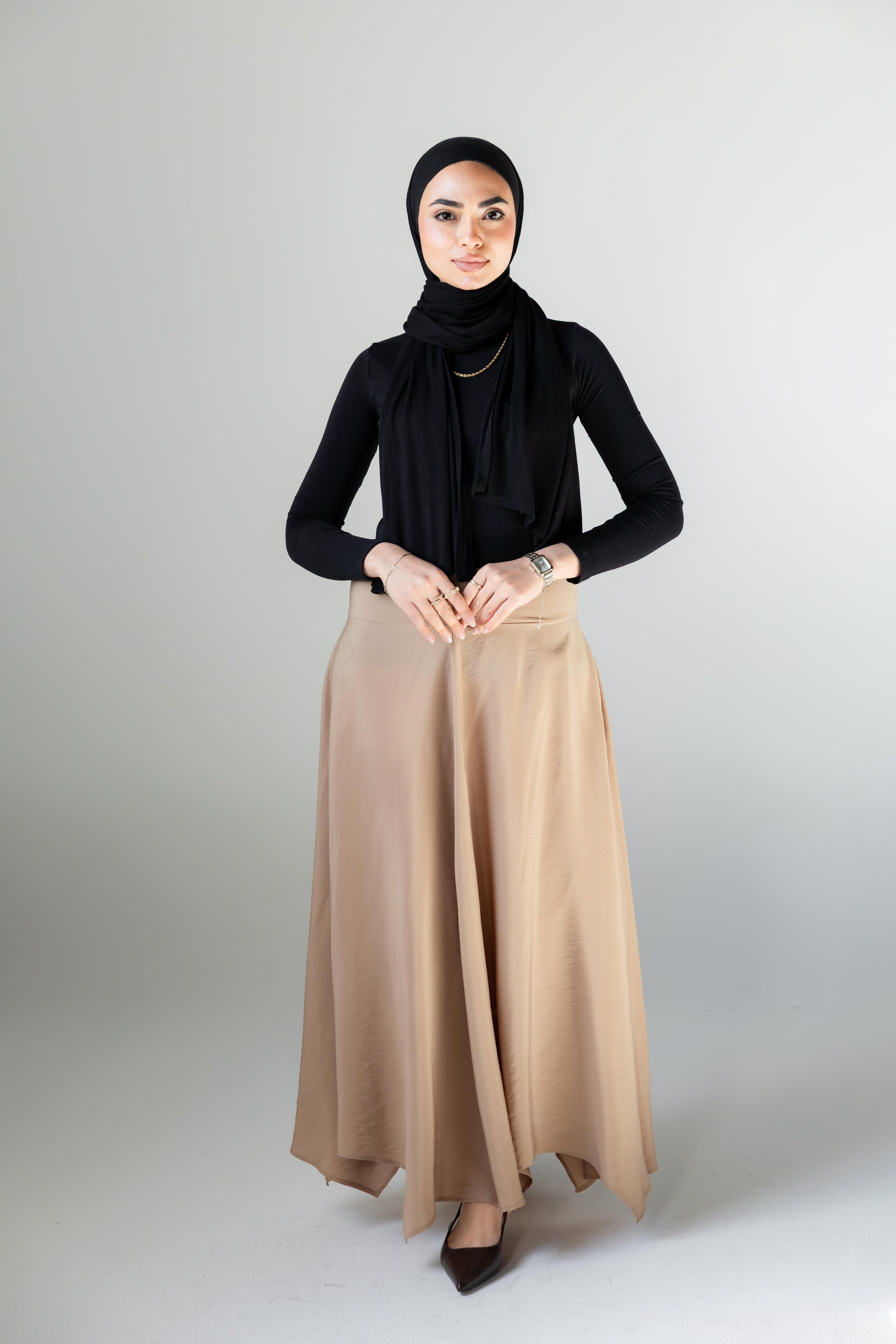 Petal Flow Skirt — Beige