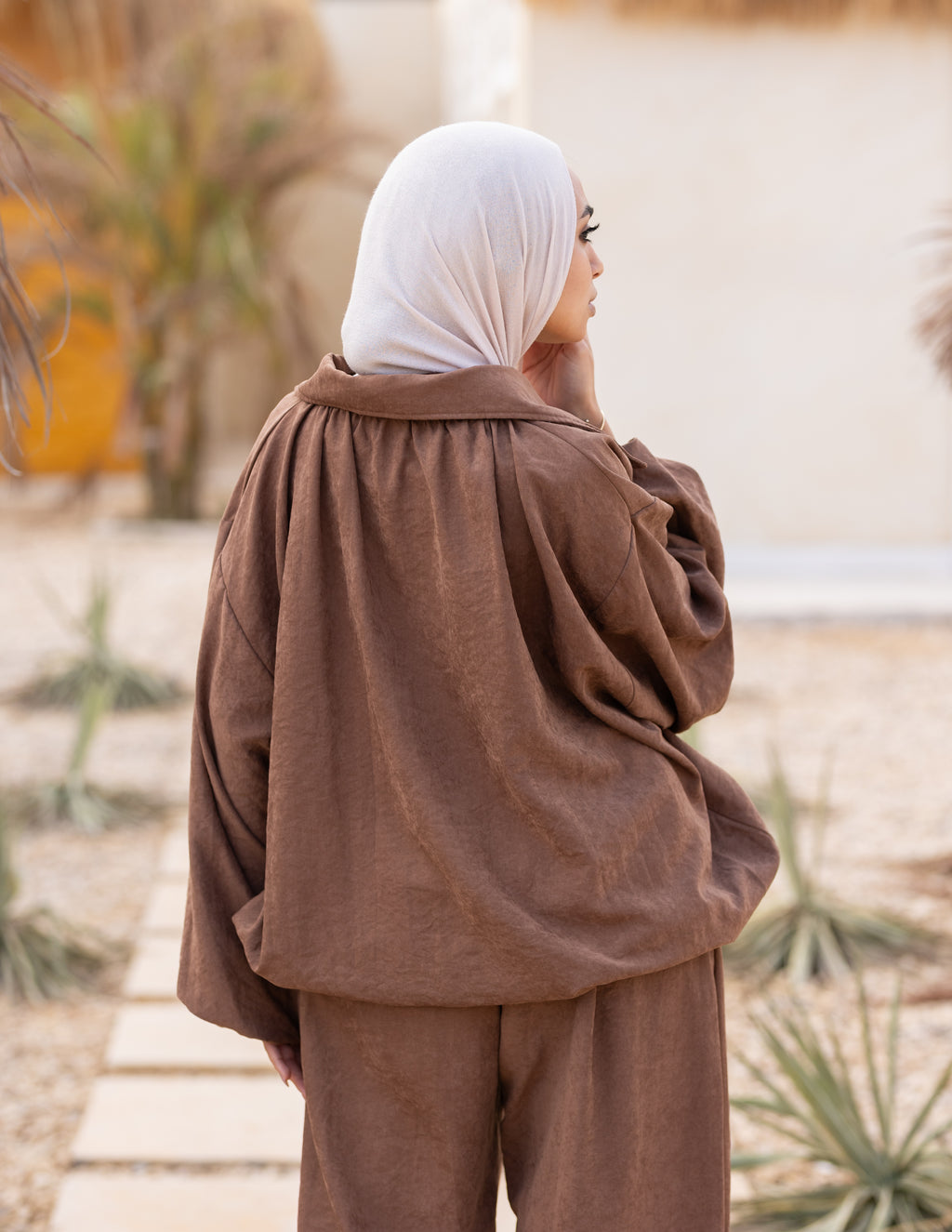 Flowy Bomber Set — Cocoa Brown