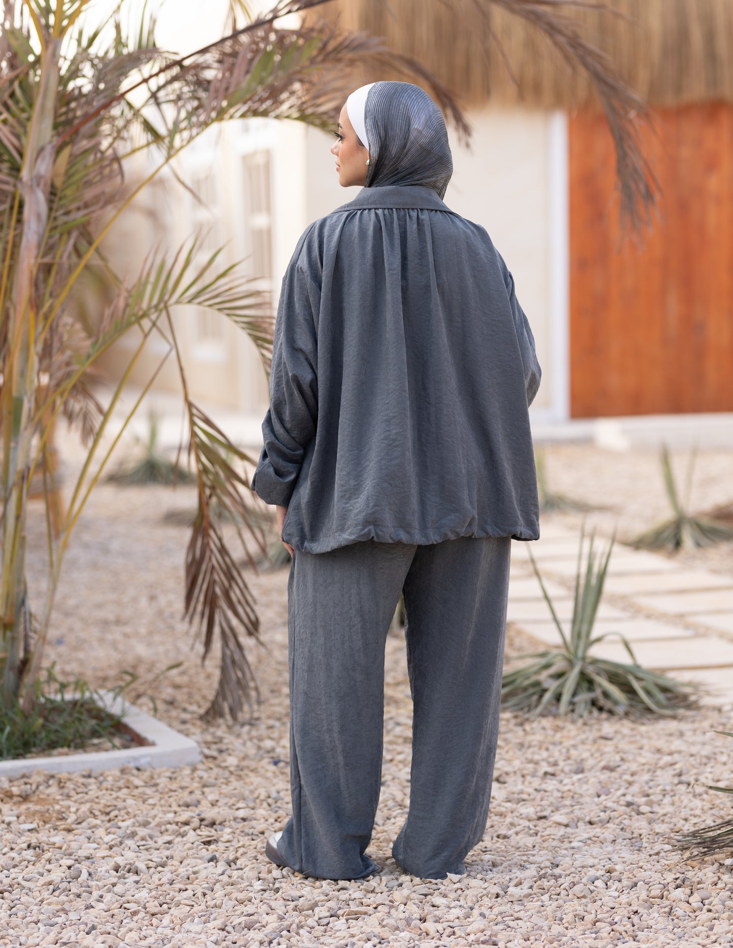 Flowy Bomber Set — Grey