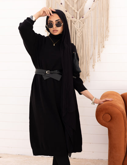 Basic Knitted Dress — Black