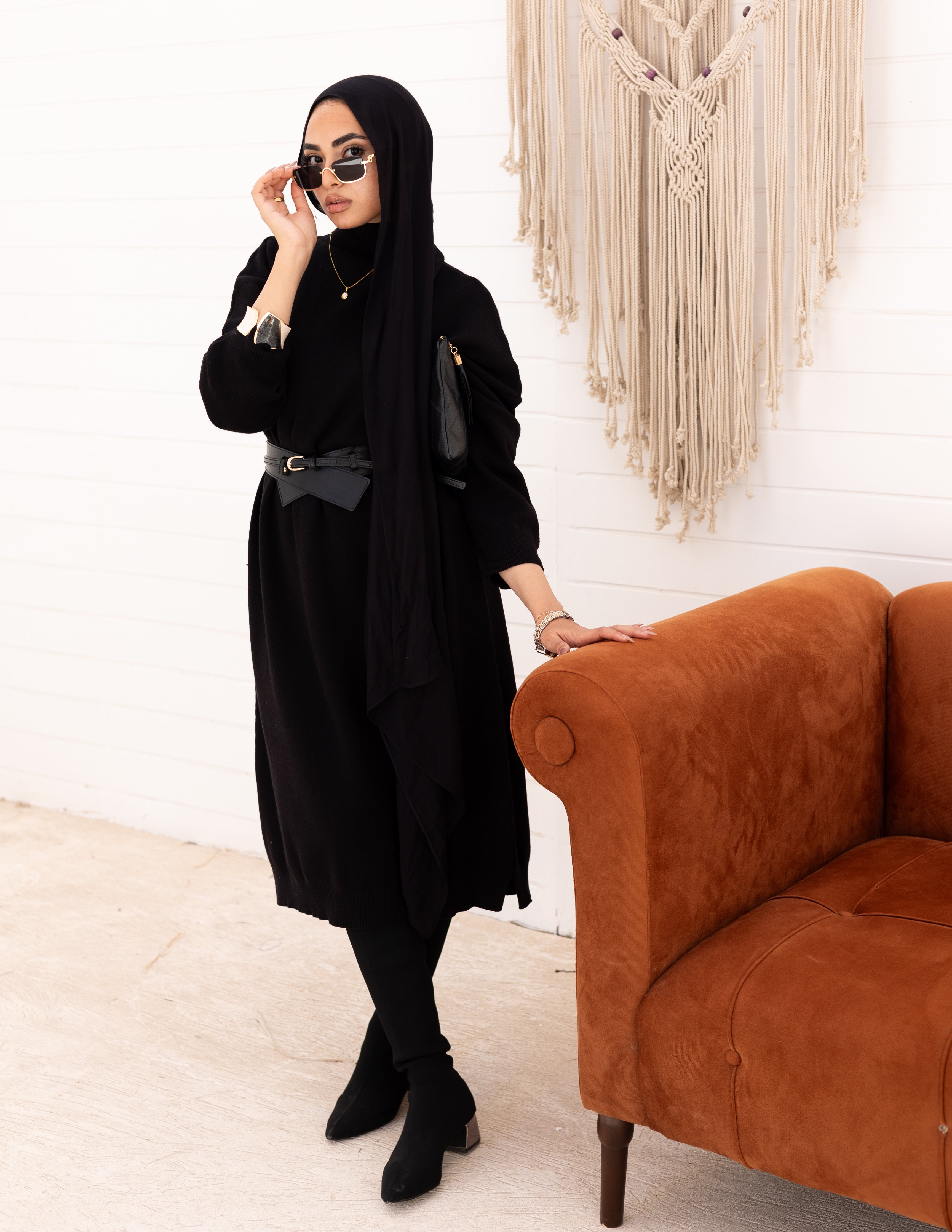 Basic Knitted Dress — Black