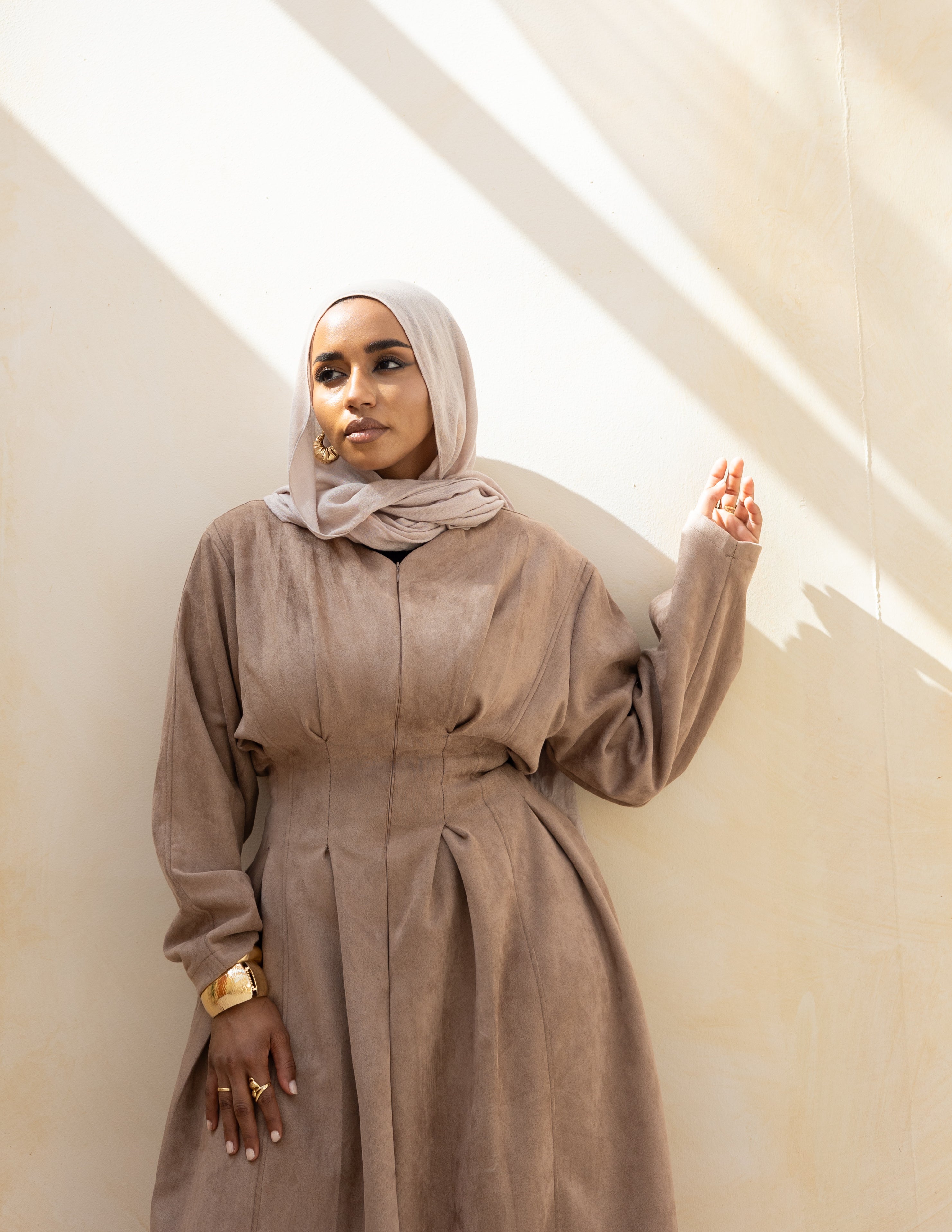 Soft Darts Dress — Washed Café