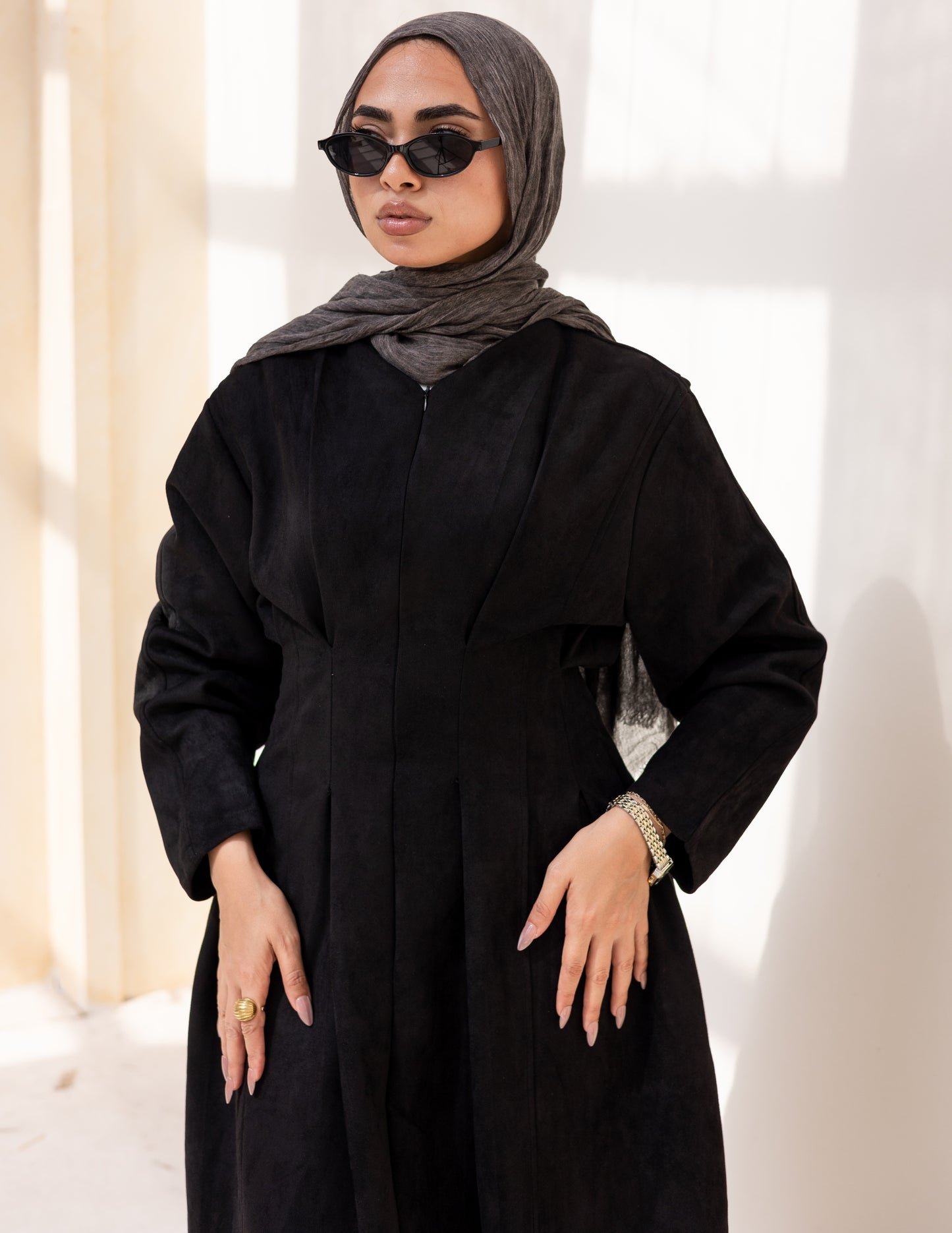 Soft Darts Dress — Black