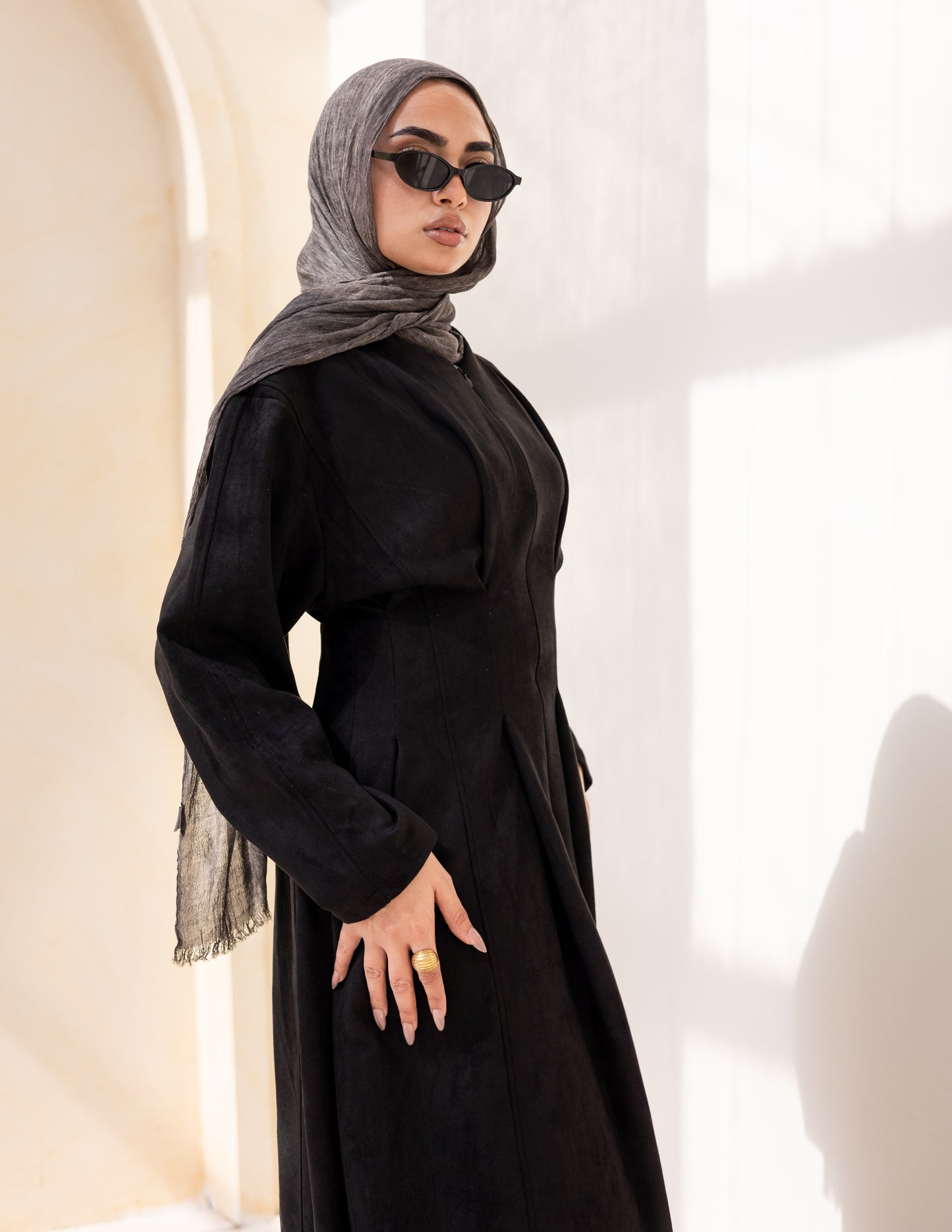 Soft Darts Dress — Black