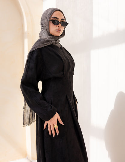 Soft Darts Dress — Black