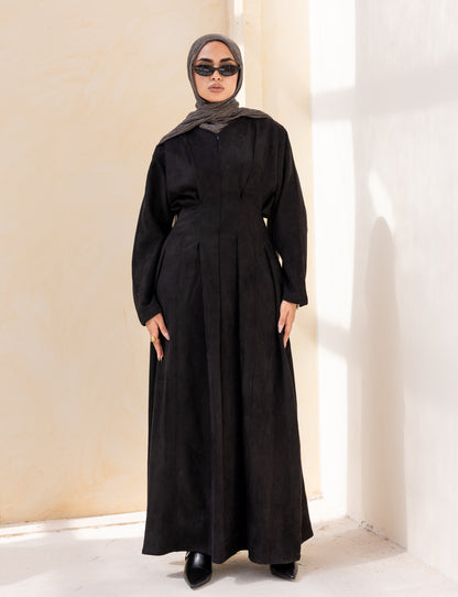 Soft Darts Dress — Black