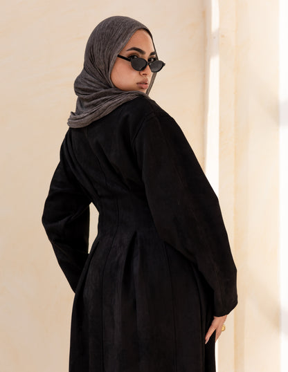 Soft Darts Dress — Black