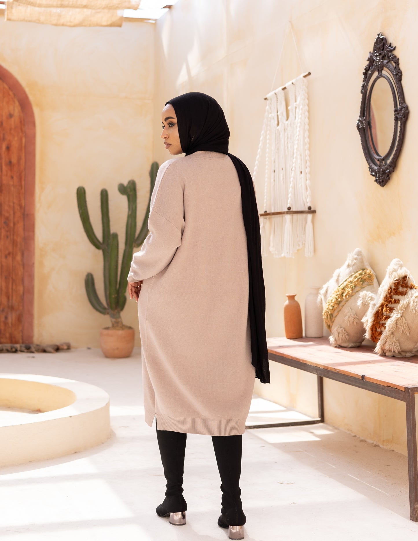 Basic Knitted Dress — Warm Beige