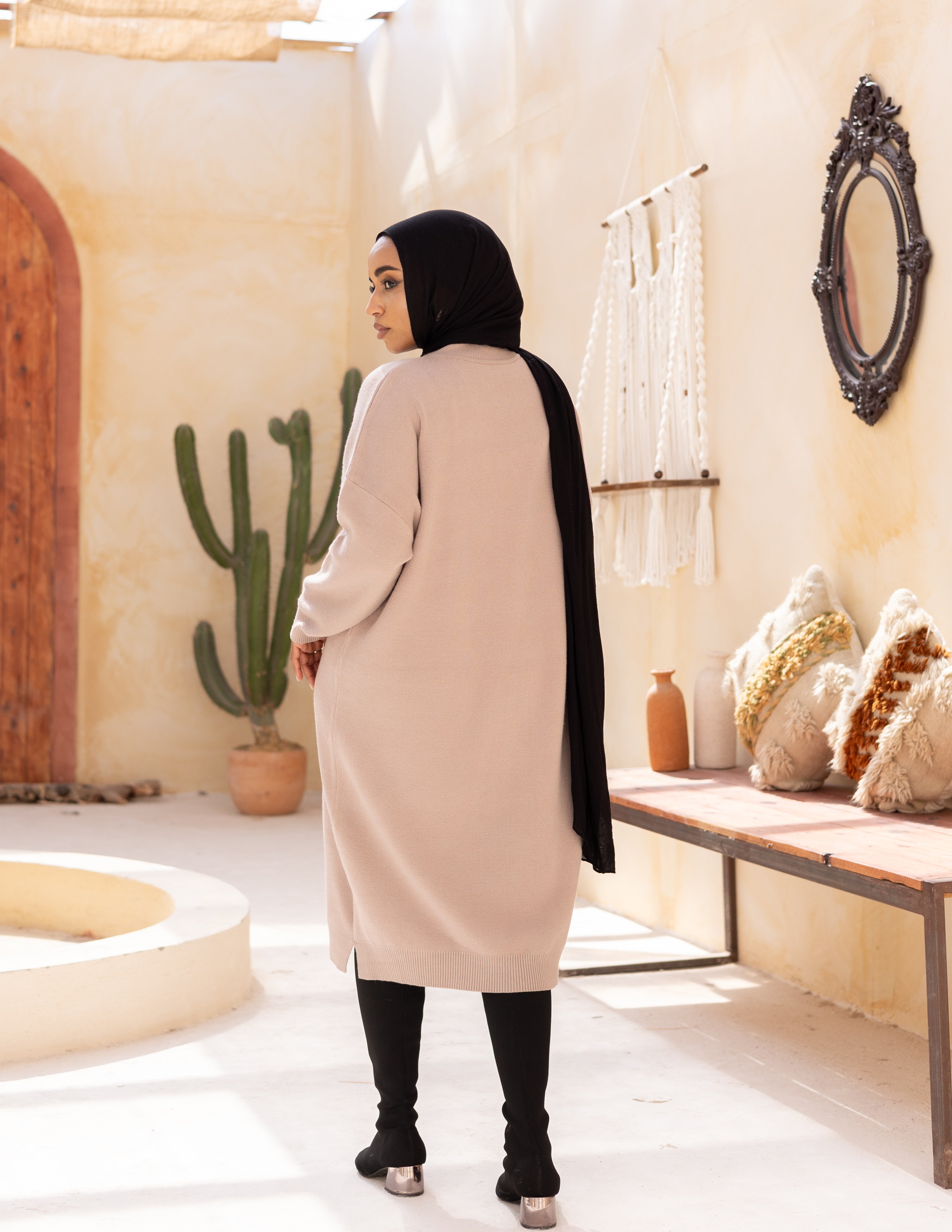 Basic Knitted Dress — Warm Beige