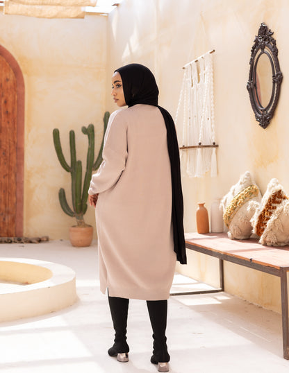 Basic Knitted Dress — Warm Beige