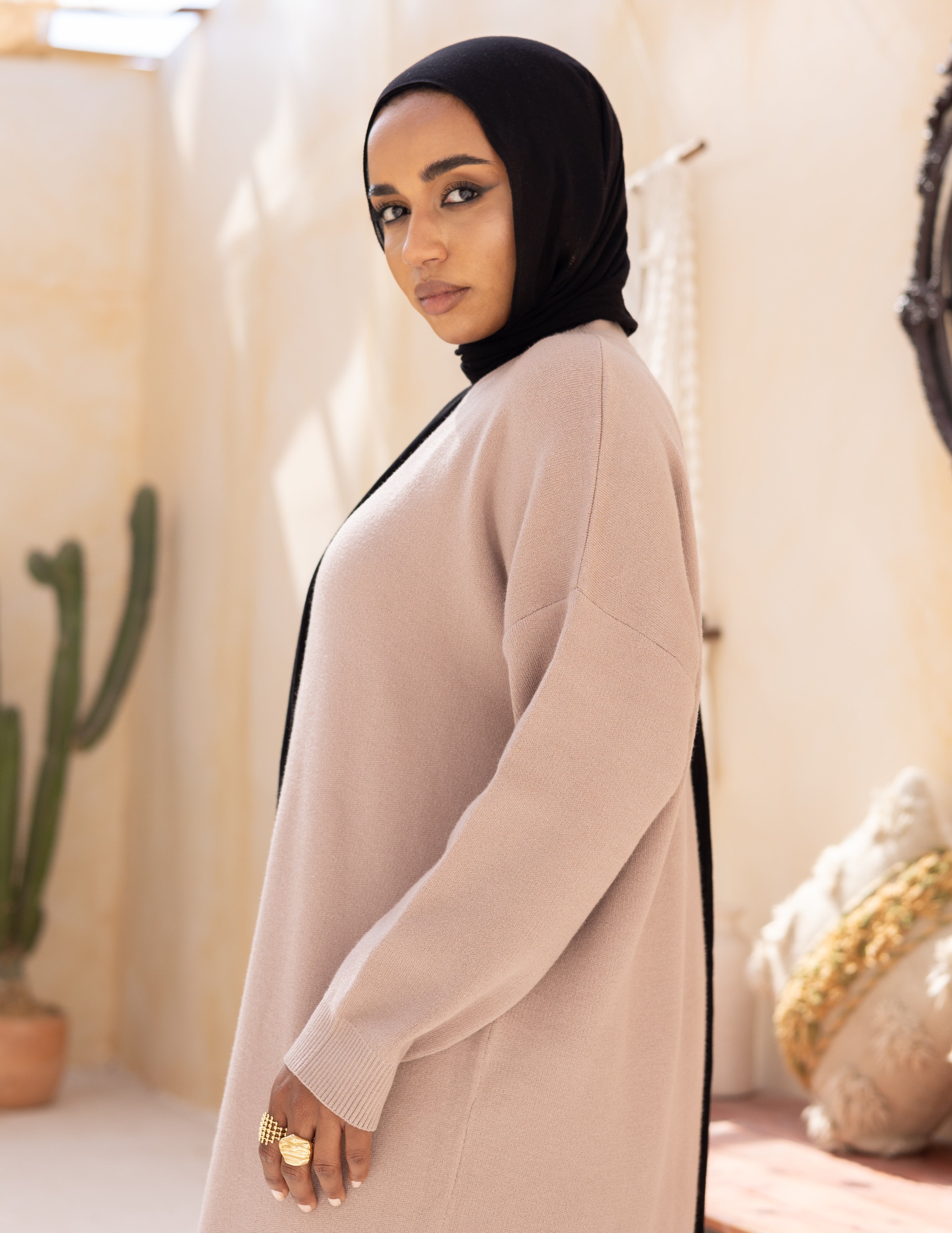 Basic Knitted Dress — Warm Beige