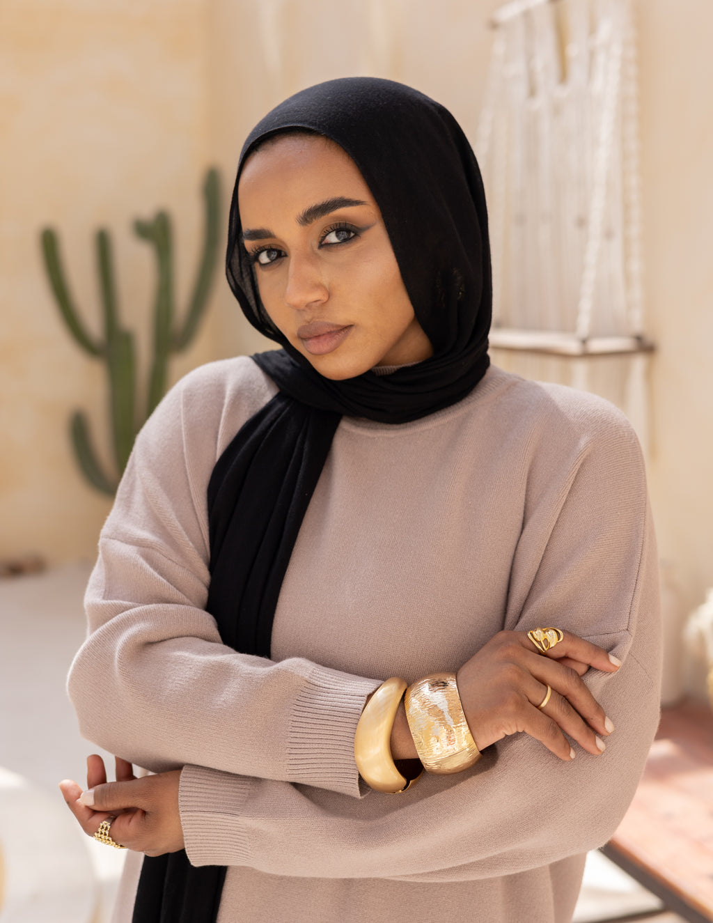 Basic Knitted Dress — Warm Beige