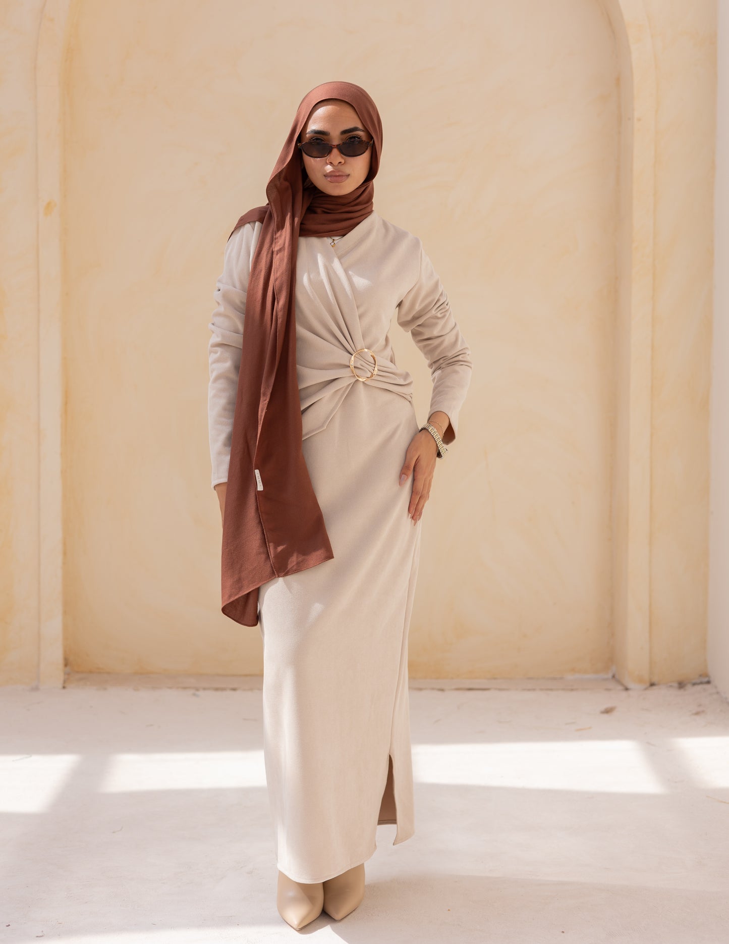 Belle Dress — Beige