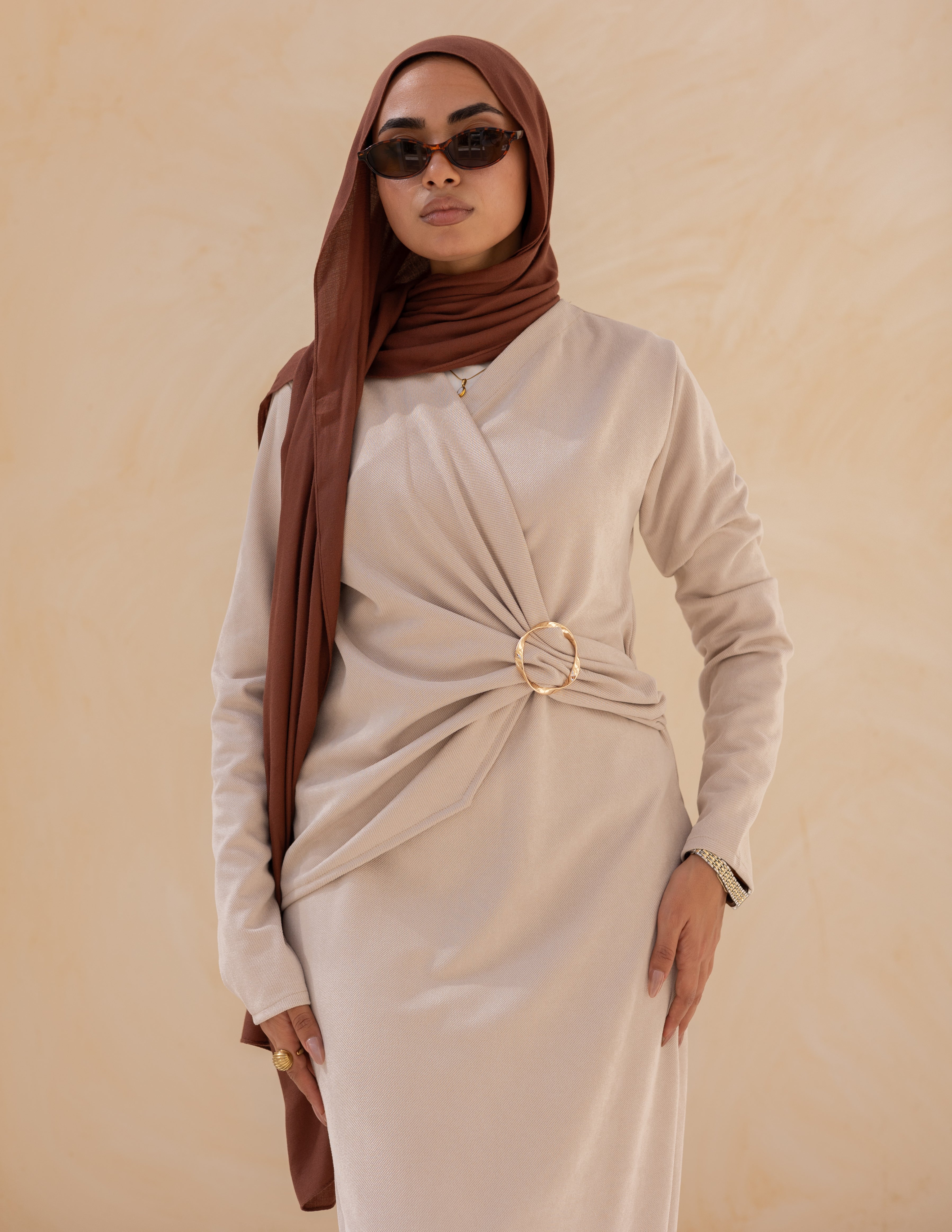 Belle Dress — Beige