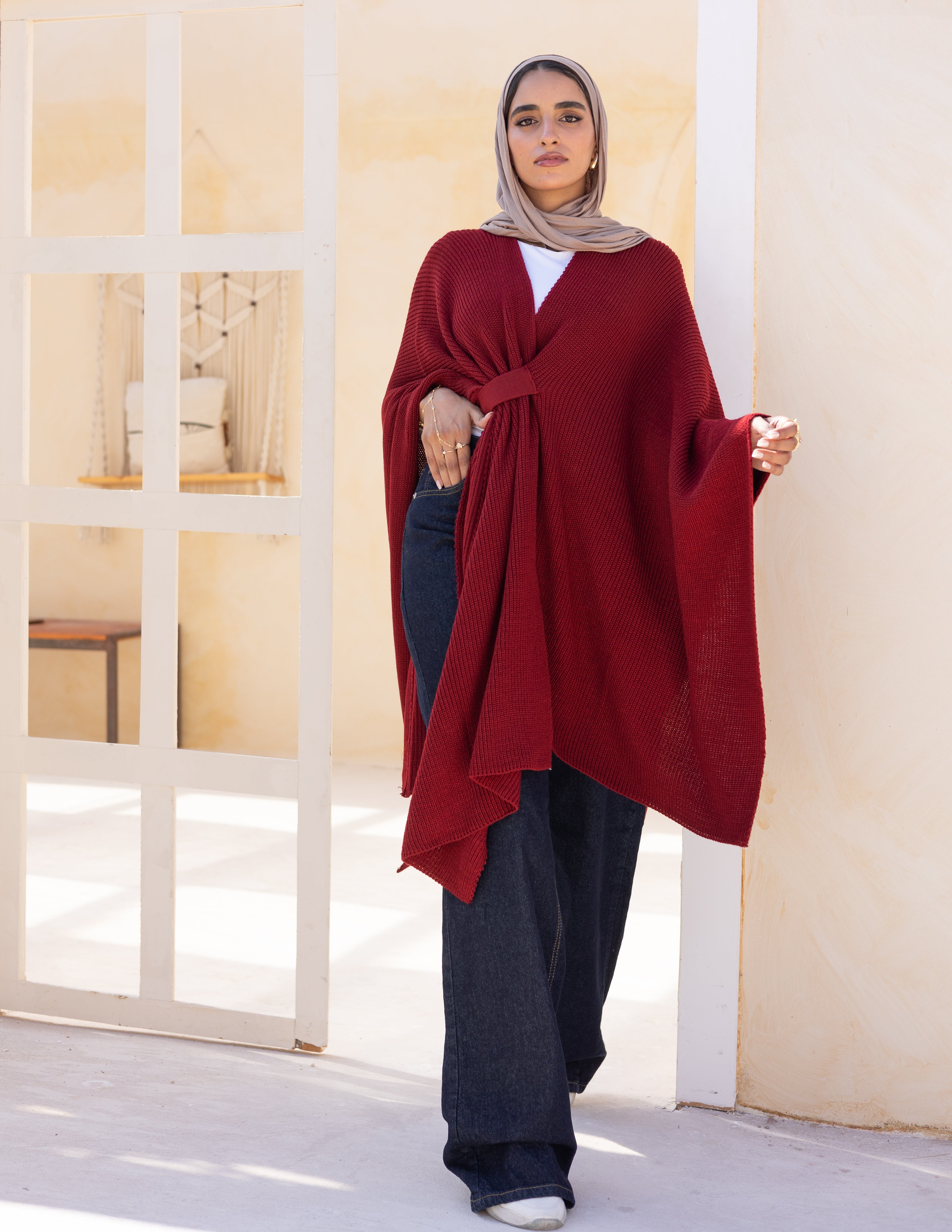 Elle Cape — Maroon