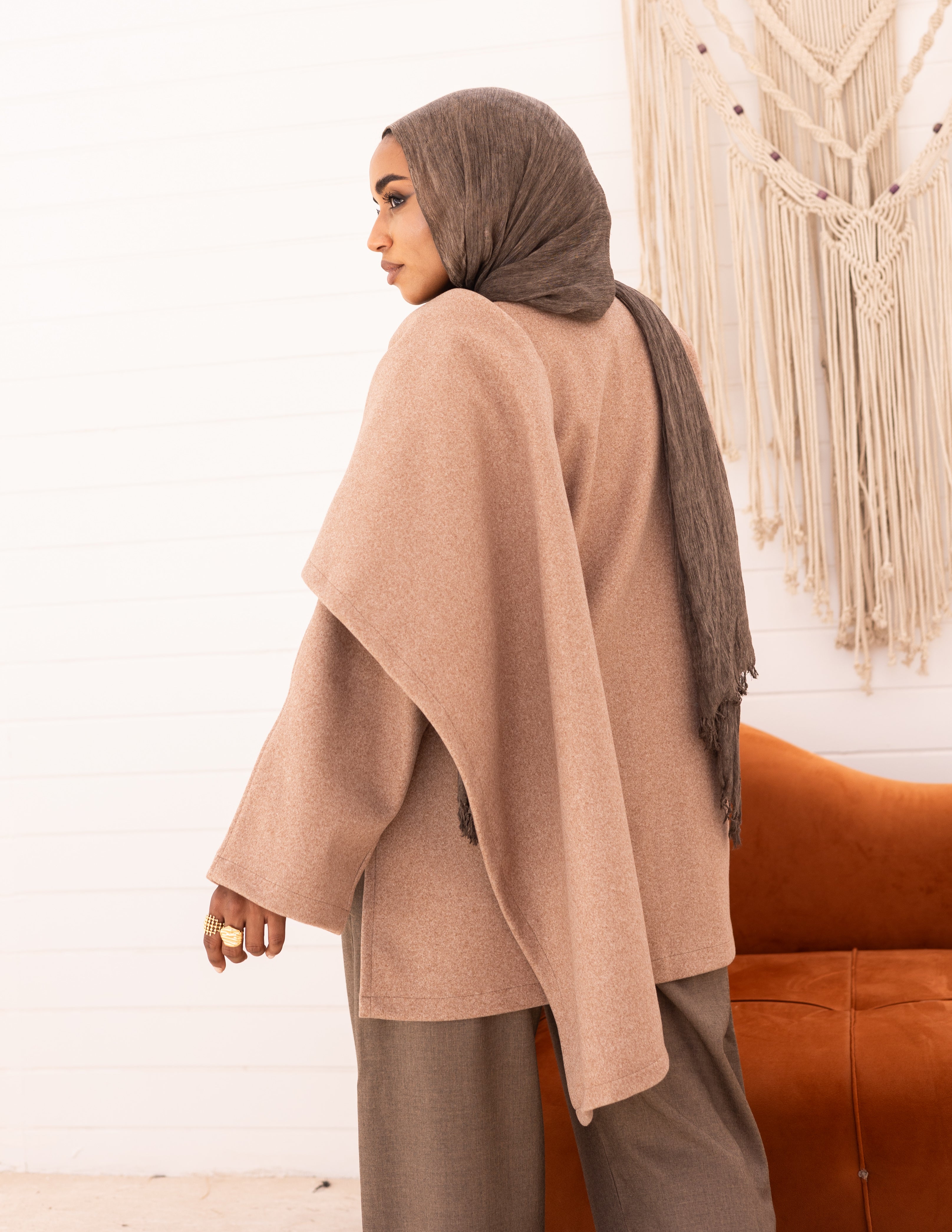 Noya Cape Coat — Warm Beige