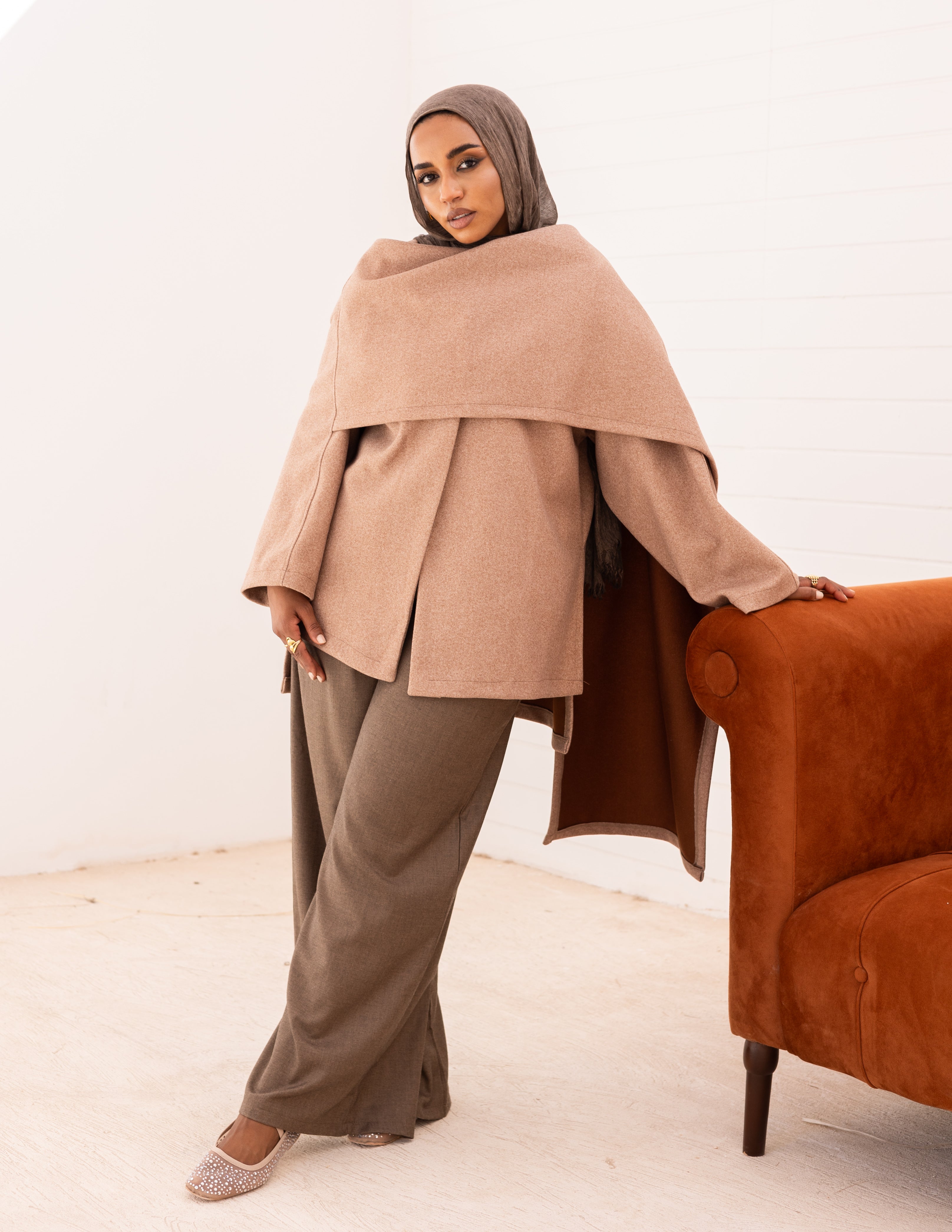 Noya Cape Coat — Warm Beige