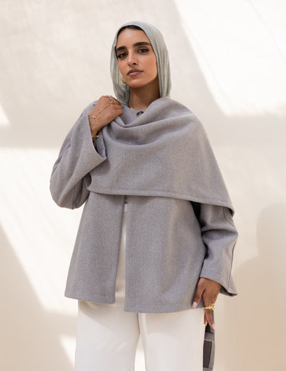 Noya Cape Coat — Grey