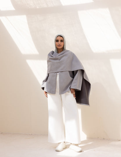 Noya Cape Coat — Grey