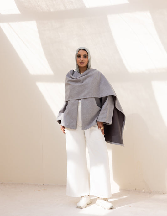 Noya Cape Coat — Grey