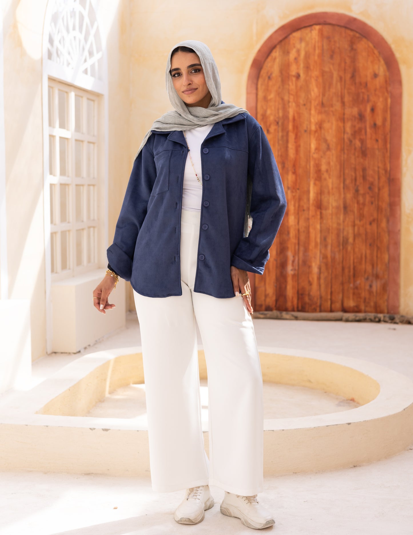 Suede Shirt — Navy Blue