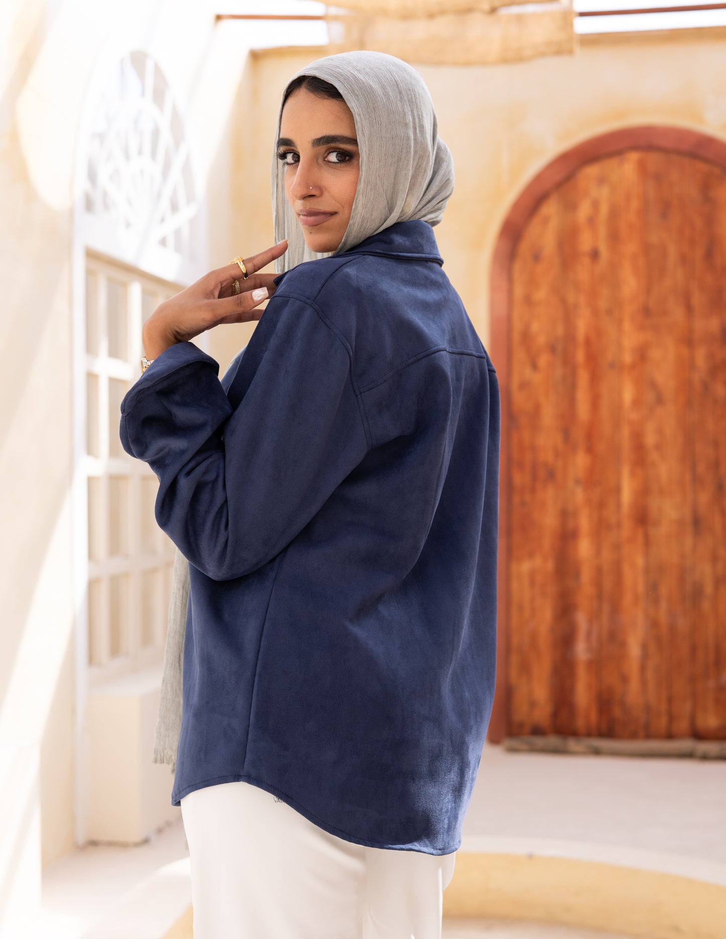 Suede Shirt — Navy Blue