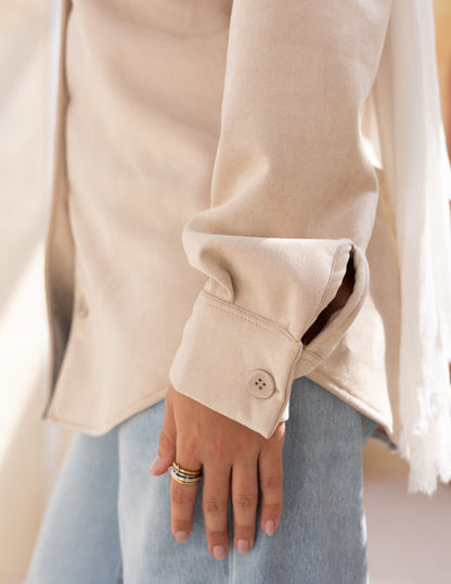 Suede Shirt — Beige