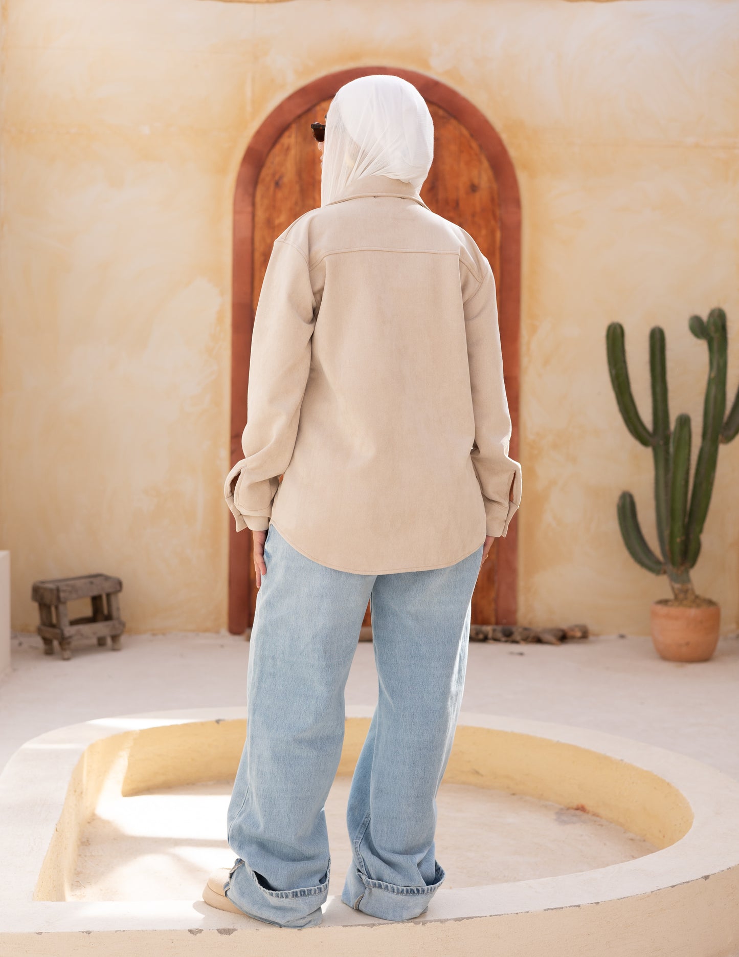 Suede Shirt — Beige