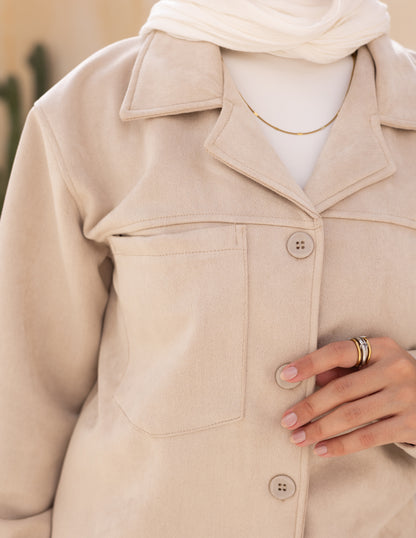Suede Shirt — Beige
