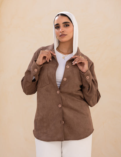 Suede Shirt — Café
