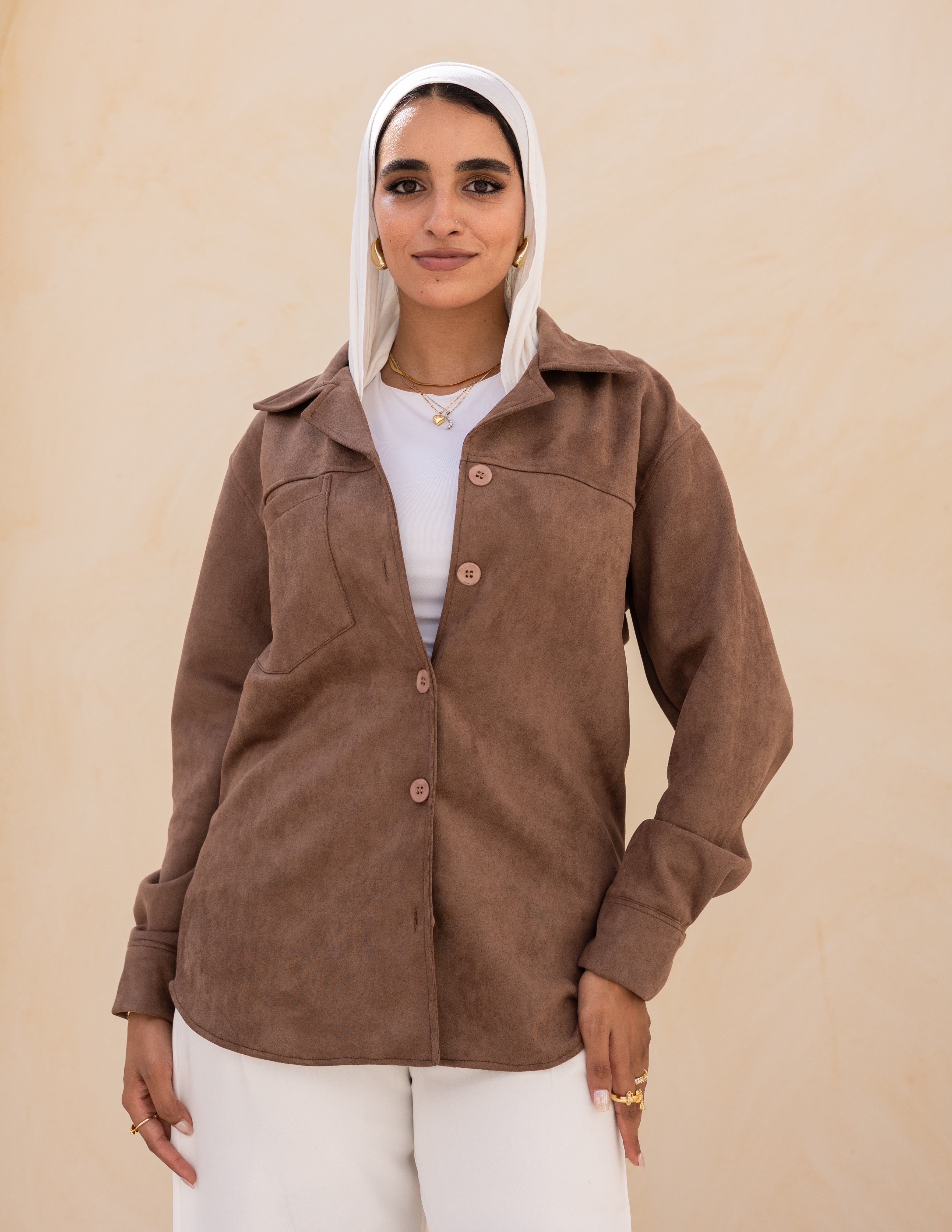 Suede Shirt — Café