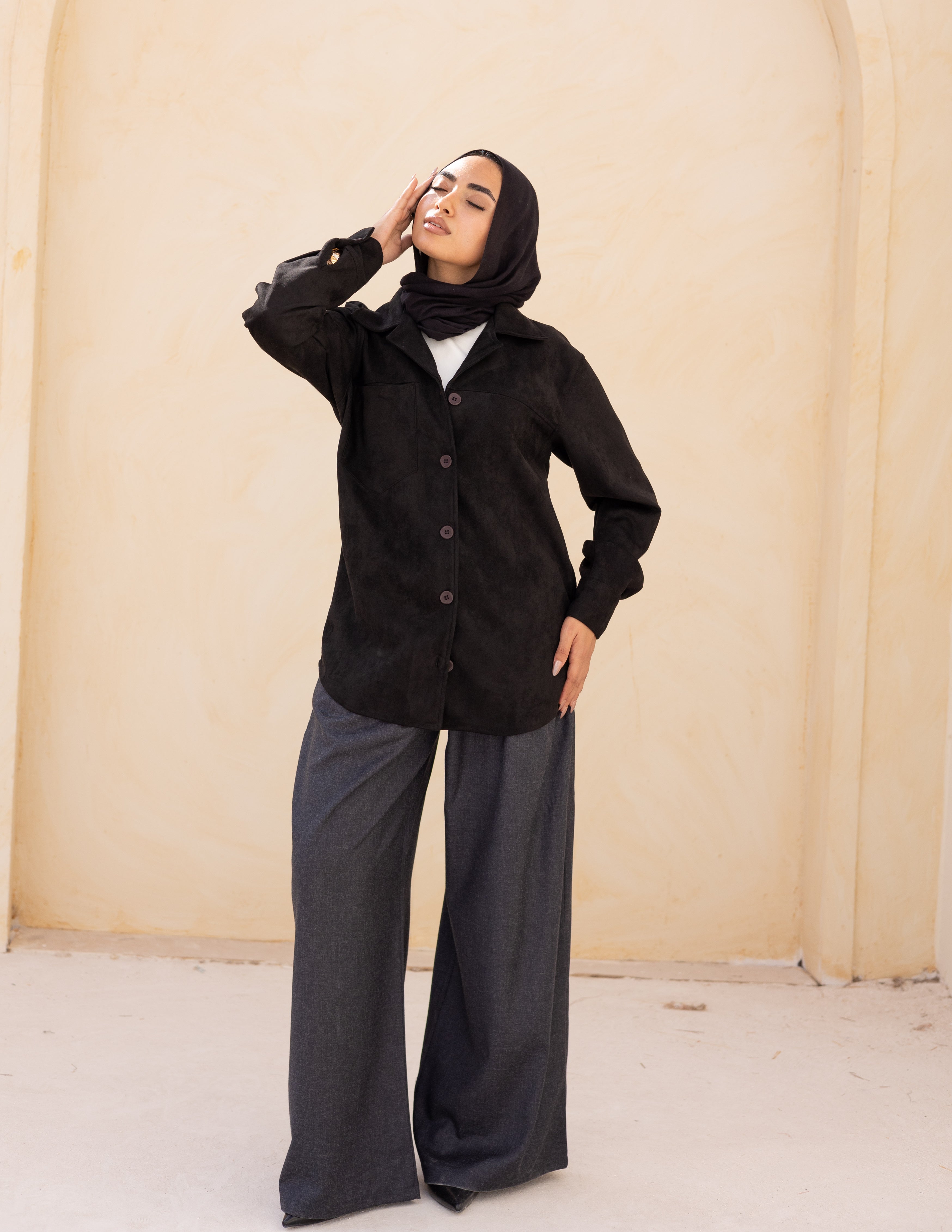 Suede Shirt — Black