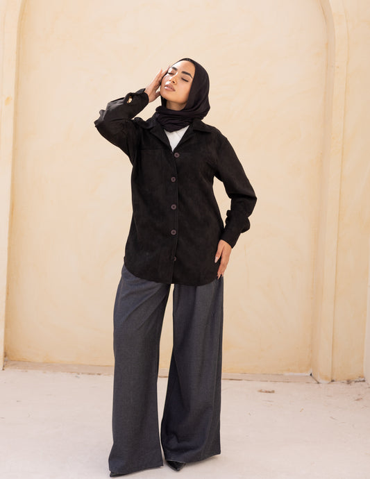 Suede Shirt — Black