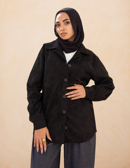 Suede Shirt — Black